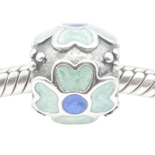 Pandora Blue Daisy Sterling Silver Enamel Flower Charm Retired