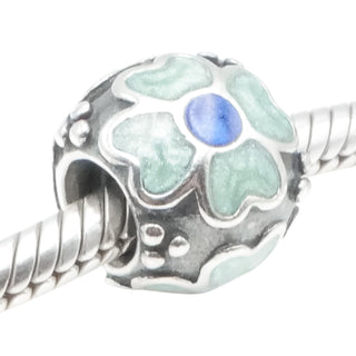 Pandora Blue Daisy Sterling Silver Enamel Flower Charm Retired