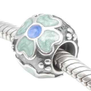 Pandora Blue Daisy Sterling Silver Enamel Flower Charm Retired