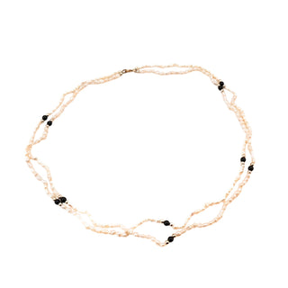 Vintage 20.5-Inch Cultured White Mini Baroque 5mm Pearl Necklace With GP Clasp