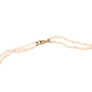 Vintage 20.5-Inch Cultured White Mini Baroque 5mm Pearl Necklace With GP Clasp