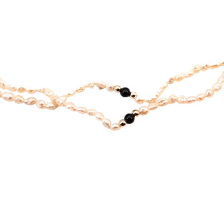 Vintage 20.5-Inch Cultured White Mini Baroque 5mm Pearl Necklace With GP Clasp