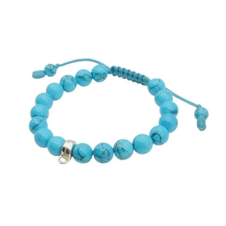 Thomas Sabo Imitation Turquoise Beaded Charm Carrier Bracelet With Adjustable Cord 5.9 Inches