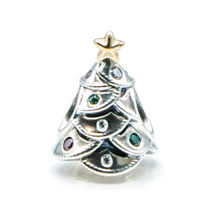 PANDORA Festive Christmas Tree With 14K Gold And Red, Green And Clear Zirconia