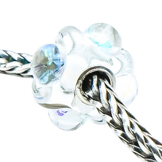 TROLLBEADS Dichroic Ice Glass Bead Sterling Silver Charm