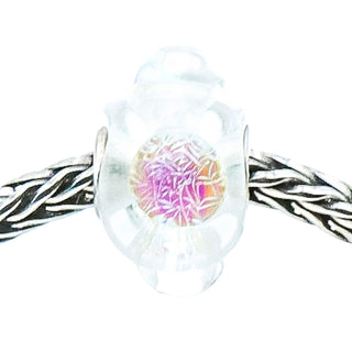 TROLLBEADS Dichroic Ice Glass Bead Sterling Silver Charm