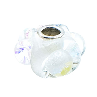 TROLLBEADS Dichroic Ice Glass Bead Sterling Silver Charm