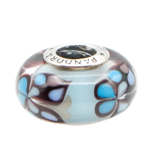Pandora Butterfly Kisses Blue Murano Glass Retired Sterling Silver Charm