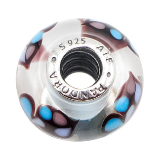 Pandora Butterfly Kisses Blue Murano Glass Retired Sterling Silver Charm