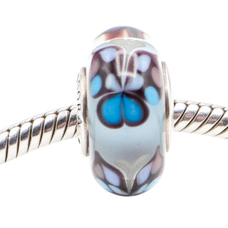Pandora Butterfly Kisses Blue Murano Glass Retired Sterling Silver Charm