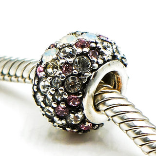 CHAMILIA Jeweled Kaleidoscope Sterling Silver Charm With Pink And Black Swarovski Crystals