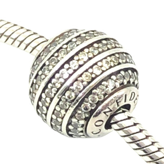 PANDORA ESSENCE Confidence Sterling Silver Charm With Clear Zirconia