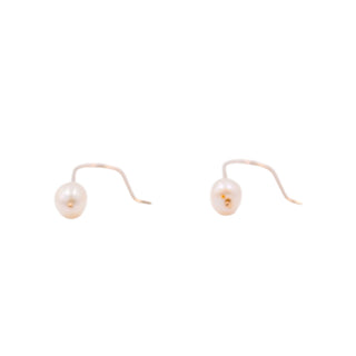 14K Yellow Gold Freshwater Baroque Pearl 0.8 Inch Drop Earrings