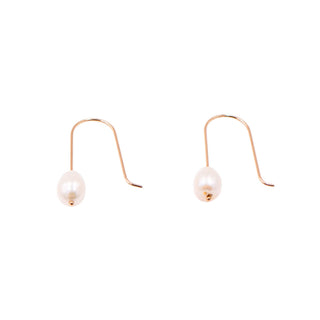 14K Yellow Gold Freshwater Baroque Pearl 0.8 Inch Drop Earrings