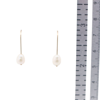 14K Yellow Gold Freshwater Baroque Pearl 0.8 Inch Drop Earrings