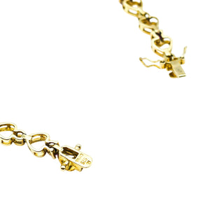 Ross Simmons Vermeil Heart Link Tennis Bracelet with Synthetic Rubies and Diamonds