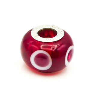 Rhona Sutton Red Painted Glass Bead Sterling Silver Charm