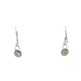 Indonesian Sterling Silver Freshwater Pearl Dangle Earrings Balinese Style
