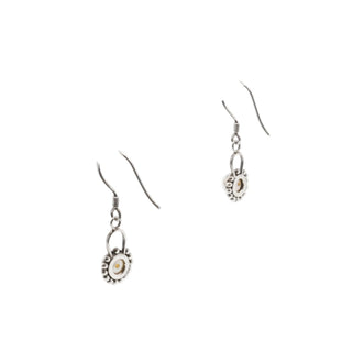 Indonesian Sterling Silver Freshwater Pearl Dangle Earrings Balinese Style