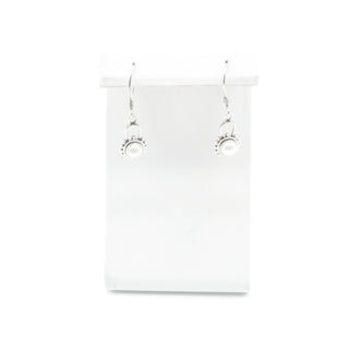 Indonesian Sterling Silver Freshwater Pearl Dangle Earrings Balinese Style
