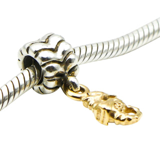 Pandora Retired Seahorse Dangle Charm Sterling Silver 14K Gold Nautical Ocean