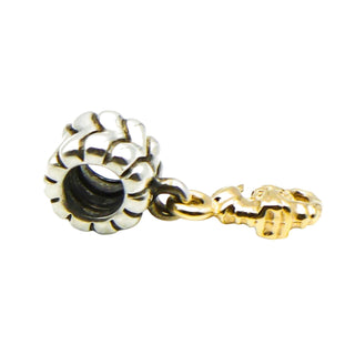 Pandora Retired Seahorse Dangle Charm Sterling Silver 14K Gold Nautical Ocean