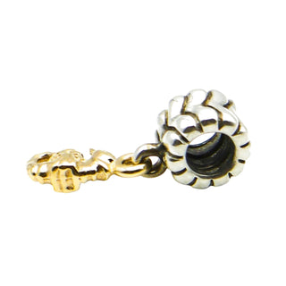 Pandora Retired Seahorse Dangle Charm Sterling Silver 14K Gold Nautical Ocean
