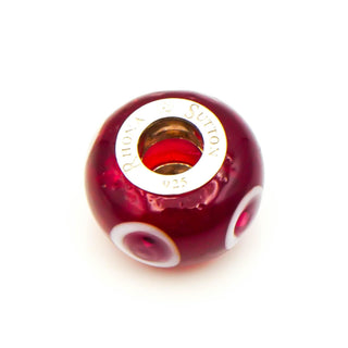 Rhona Sutton Red Painted Glass Bead Sterling Silver Charm