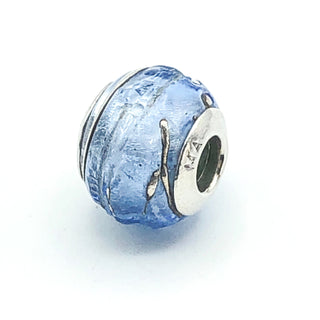 Charmed Memories Blue Murano Charm With Sterling Silver Core