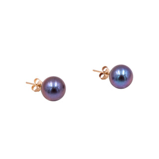 14K Yellow Gold 9.68mm Tahitian Pearl Stud Earrings