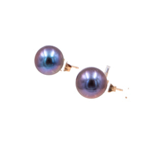 14K Yellow Gold 9.68mm Tahitian Pearl Stud Earrings