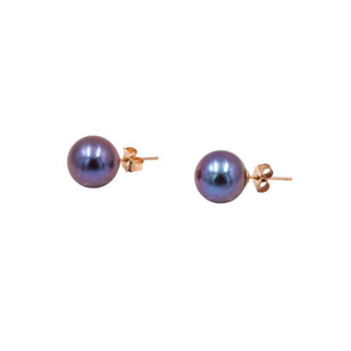 14K Yellow Gold 9.68mm Tahitian Pearl Stud Earrings