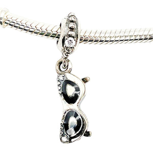 Pandora Retired Sunshine Diva Sterling Silver CZ Sunglasses Dangle Charm