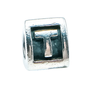 Pandora Retired Alphabet Letter T Sterling Silver Charm