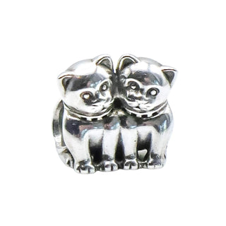Pandora Retired Purrfect Together Sterling Silver Cats Charm