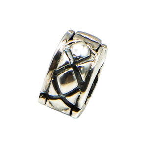 Chamilia Hugs X Lock Sterling Silver Silicone Lined Criss Cross Clip Charm
