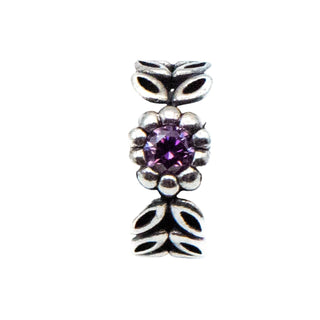 Pandora Retired Twice As Nice Sterling Silver Purple CZ Spacer Charm