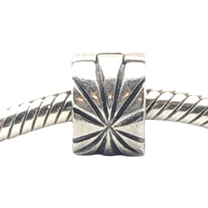 Pandora Retired Sunburst Sterling Silver Geometric Starburst Clip Charm