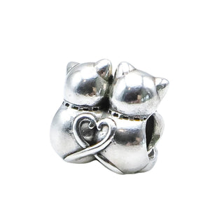 Pandora Retired Purrfect Together Sterling Silver Cats Charm