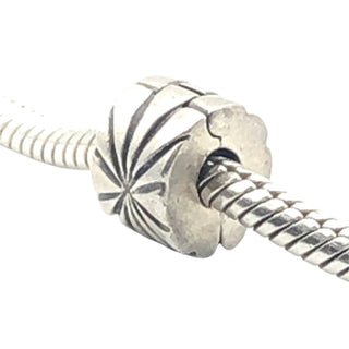 Pandora Retired Sunburst Sterling Silver Geometric Starburst Clip Charm