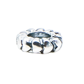Pandora Retired Heart Row Sterling Silver Love Hearts Spacer Charm Bead