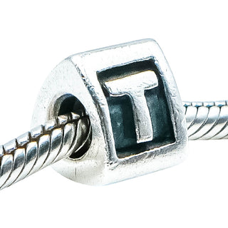 Pandora Retired Alphabet Letter T Sterling Silver Charm