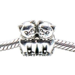 Pandora Retired Purrfect Together Sterling Silver Cats Charm