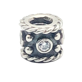 Pandora Retired Oxy Crown Sterling Silver Clear CZ Royal Crown Charm Bead