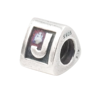 Pandora Letter J Charm Sterling Silver Alphabet Bead 925 ALE Retired