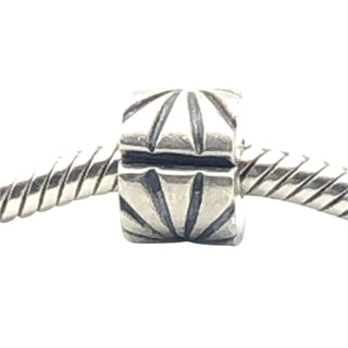 Pandora Retired Sunburst Sterling Silver Geometric Starburst Clip Charm