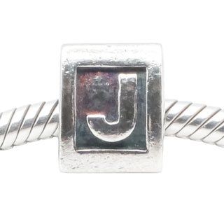 Pandora Letter J Charm Sterling Silver Alphabet Bead 925 ALE Retired