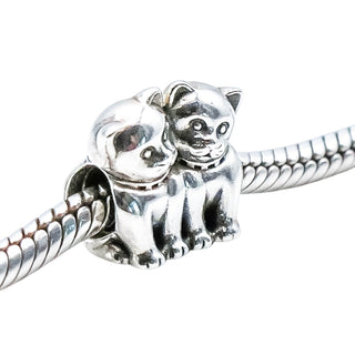 Pandora Retired Purrfect Together Sterling Silver Cats Charm