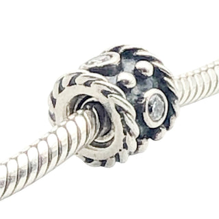 Pandora Retired Oxy Crown Sterling Silver Clear CZ Royal Crown Charm Bead