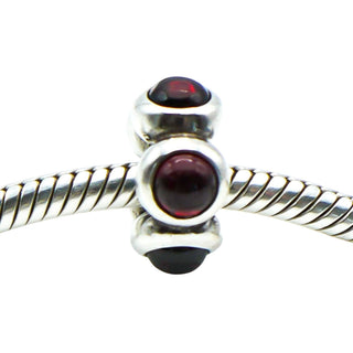 Pandora Sterling Silver Garnet Cabochon Spacer Charm Retired ALE